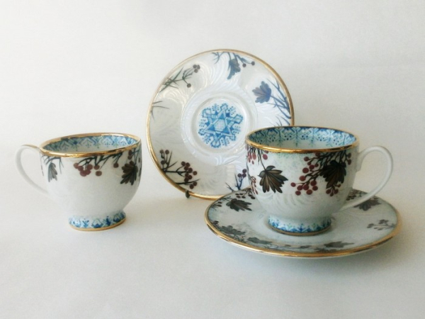 Чайна пара «Зимовий сад» у розписі Олени Жернової створює особливий настрій