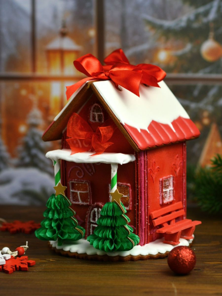 Цей будиночок створений у палітрі кольорів різдвяних свят