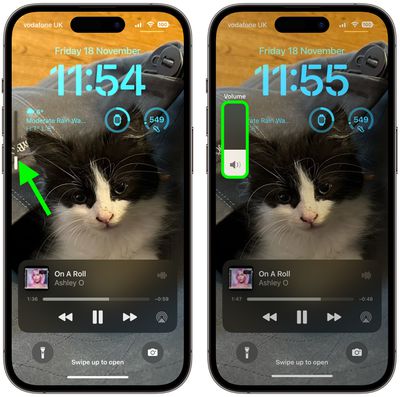 Екран блокування iPhone з повзунком гучності