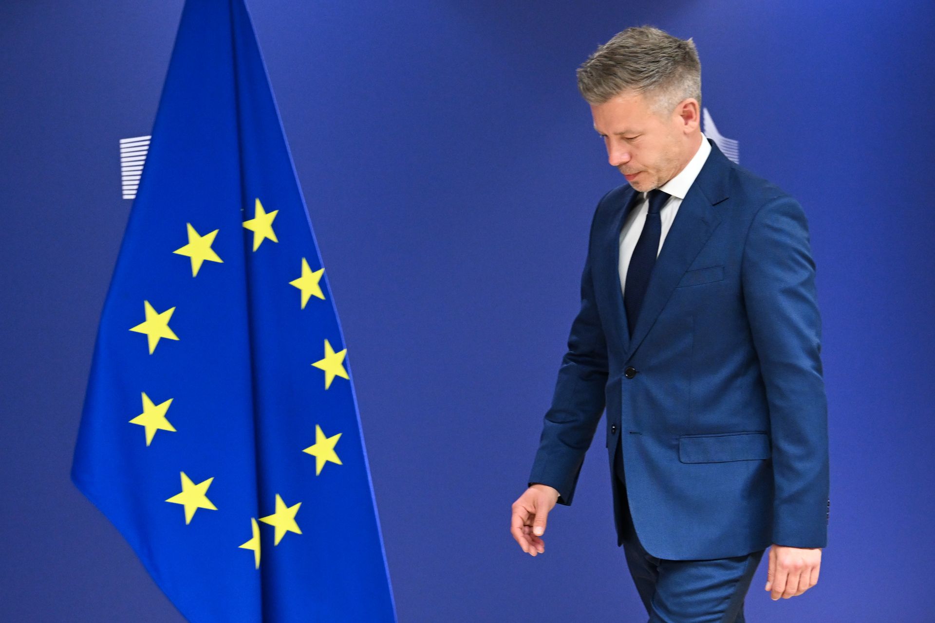 Петер Мадяр, прем'єр-міністр Угорщини, під час зустрічі з Урсулою фон дер Ляйєн, головою Європейської комісії, у Брюсселі, Бельгія, у середу, 29 квітня 2026 року. (Віктор Дабковський/Bloomberg через Getty Images)