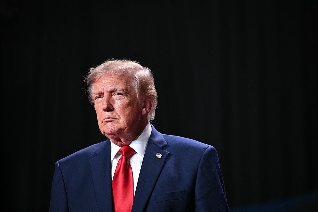 U.S. President Donald Trump speaks at a campaign rally at the Freeman Coliseum in San Antonio, Texas, on Oct. 7, 2026. 